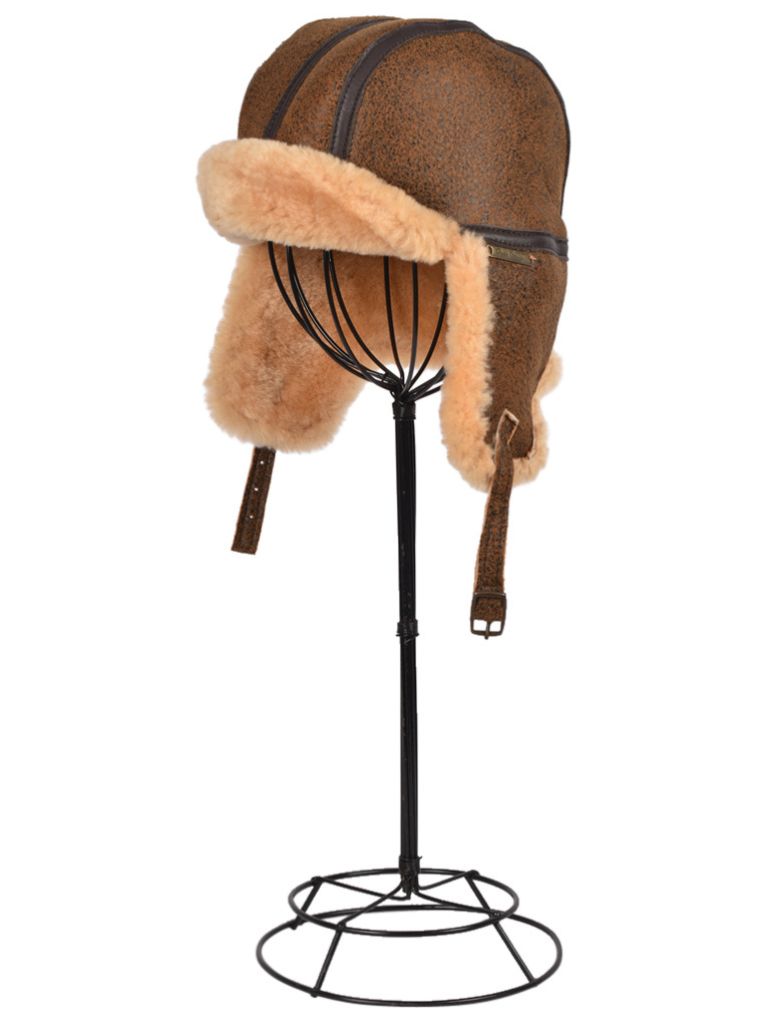sheepskin-hat-mens-distressed-brown