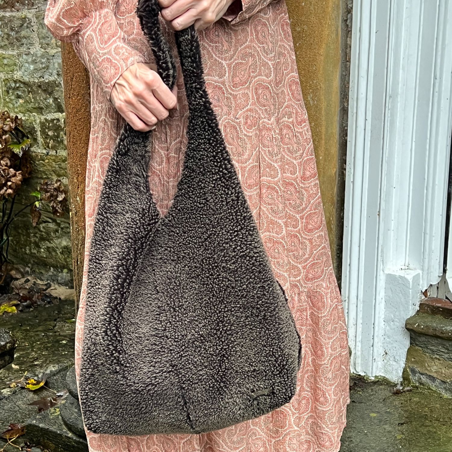 Sheepskin Shoulder Bag Bruton brown hurricane