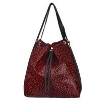 Cowhide Backpack Shoulder Chilli Drop Black Mathilde