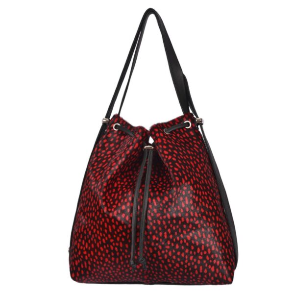 Cowhide Backpack Shoulder Chilli Drop Black Mathilde