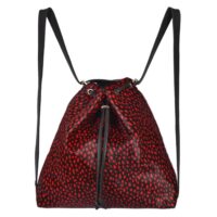 Cowhide Backpack Shoulder Chilli Drop Black Mathilde