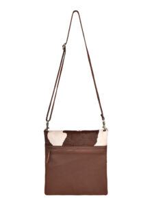 Cowhide Crossbody Brown Splash Cocoa Stevie