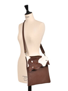Cowhide Crossbody Brown Splash Cocoa Stevie