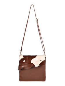 Cowhide Crossbody Brown Splash Cocoa Stevie