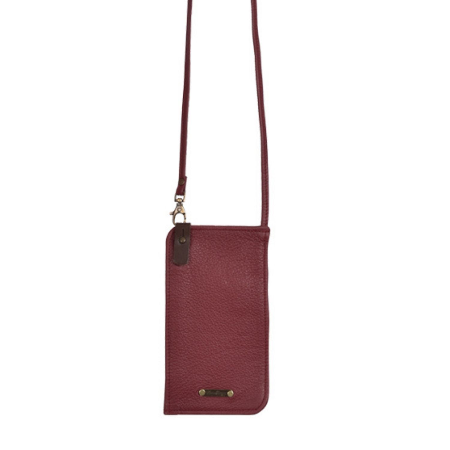 Leather Mobile Bag Malbec Red Toni