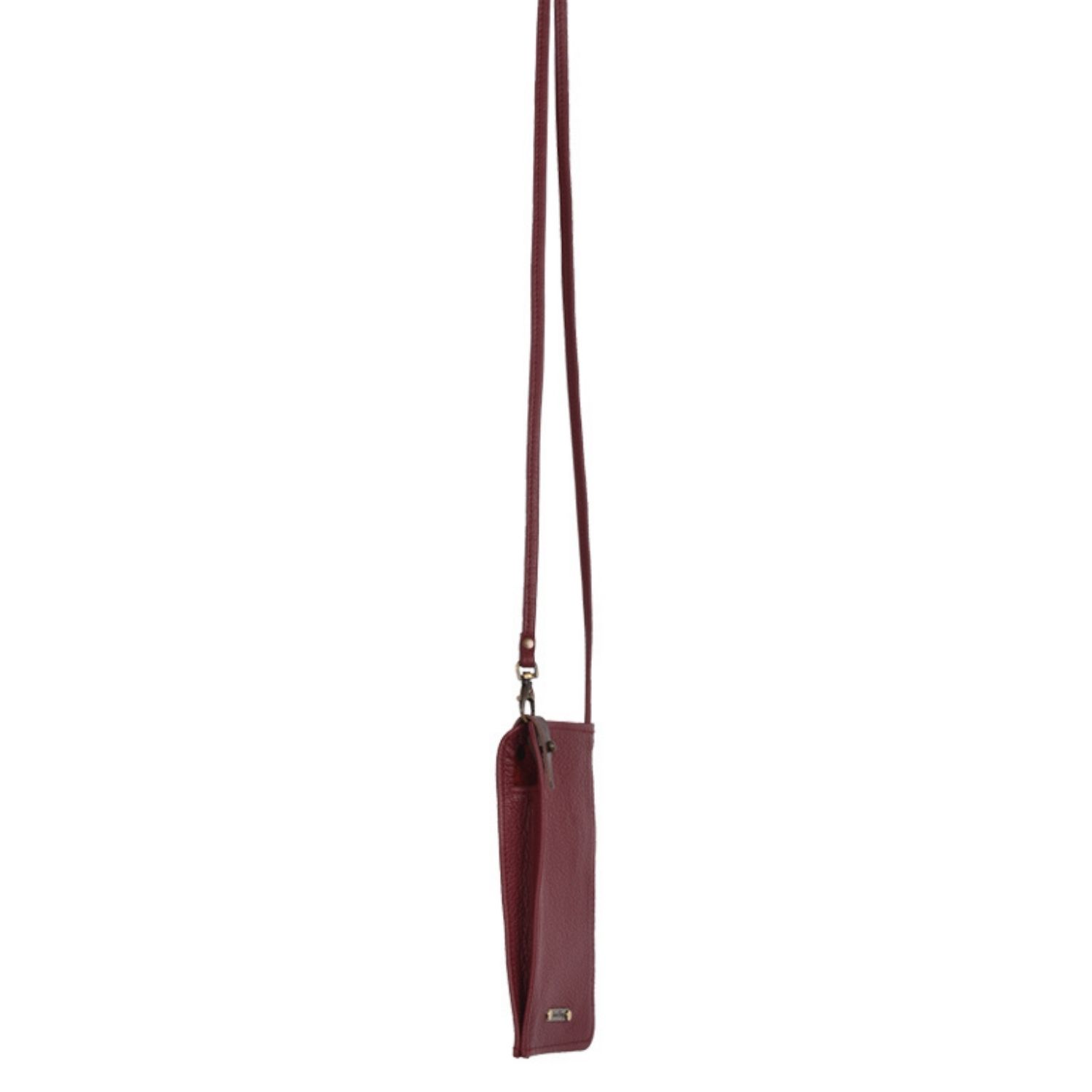 Leather Mobile Bag Malbec Red Toni
