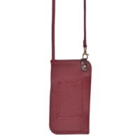 Leather Mobile phone crossbody Malbec red Toni