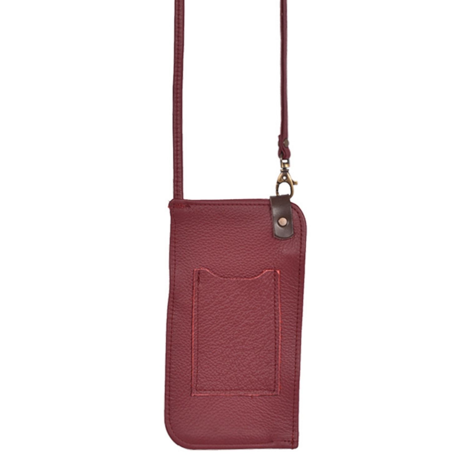 Leather Mobile phone crossbody Malbec red Toni