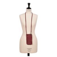 Leather Mobile phone crossbody Malbec red Toni