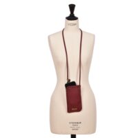 Leather Mobile phone crossbody Malbec red Toni