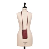 Leather Mobile phone crossbody Malbec red Toni