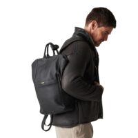 Leather Rucksack Black Snowdon