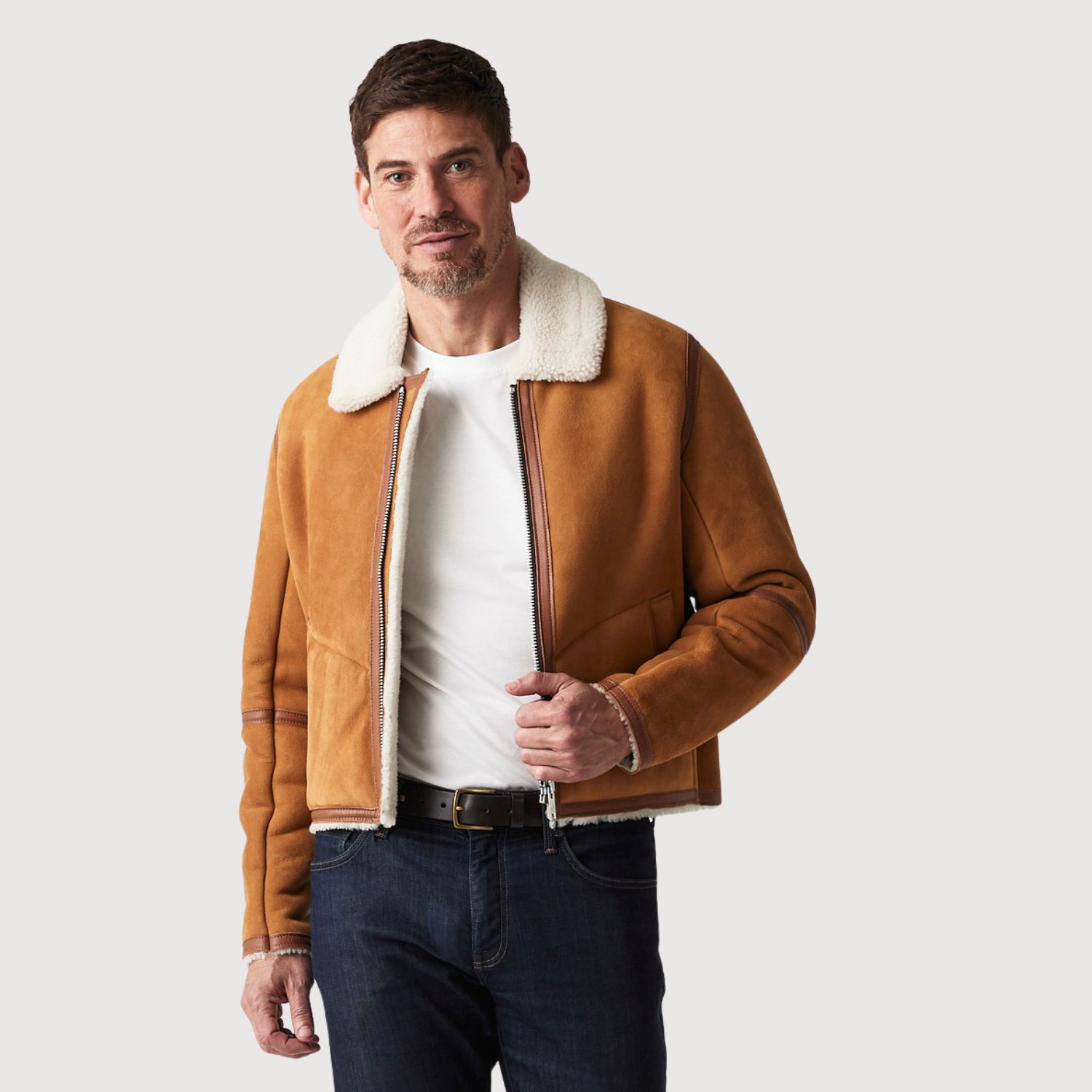 Owen-Barry-Wilson (1) Sheepskin Jacket Brandy Cream Wilson