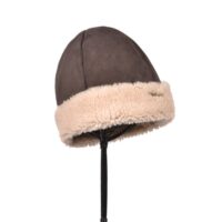 Sheepskin Beanie Kimbo Cream Brown Deane