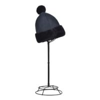 Sheepskin Beanie with Pom Navy Blue Kirby