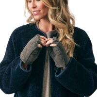 Sheepskin Fingerless Gloves Cromita Grey (2) heepskin Fingerless Gloves Cromita Grey (1)
