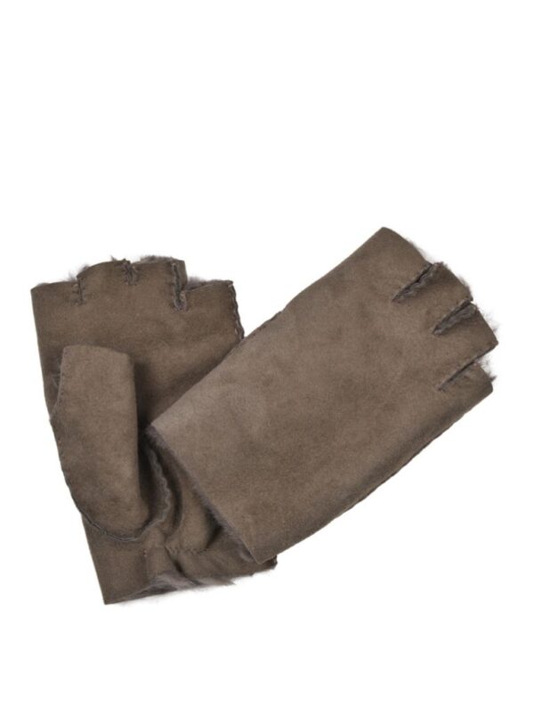 Sheepskin-Gloves-Ladies-Cromita-Grey-Fingerless