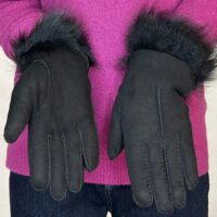 Sheepskin Gloves Toscana Trim Black