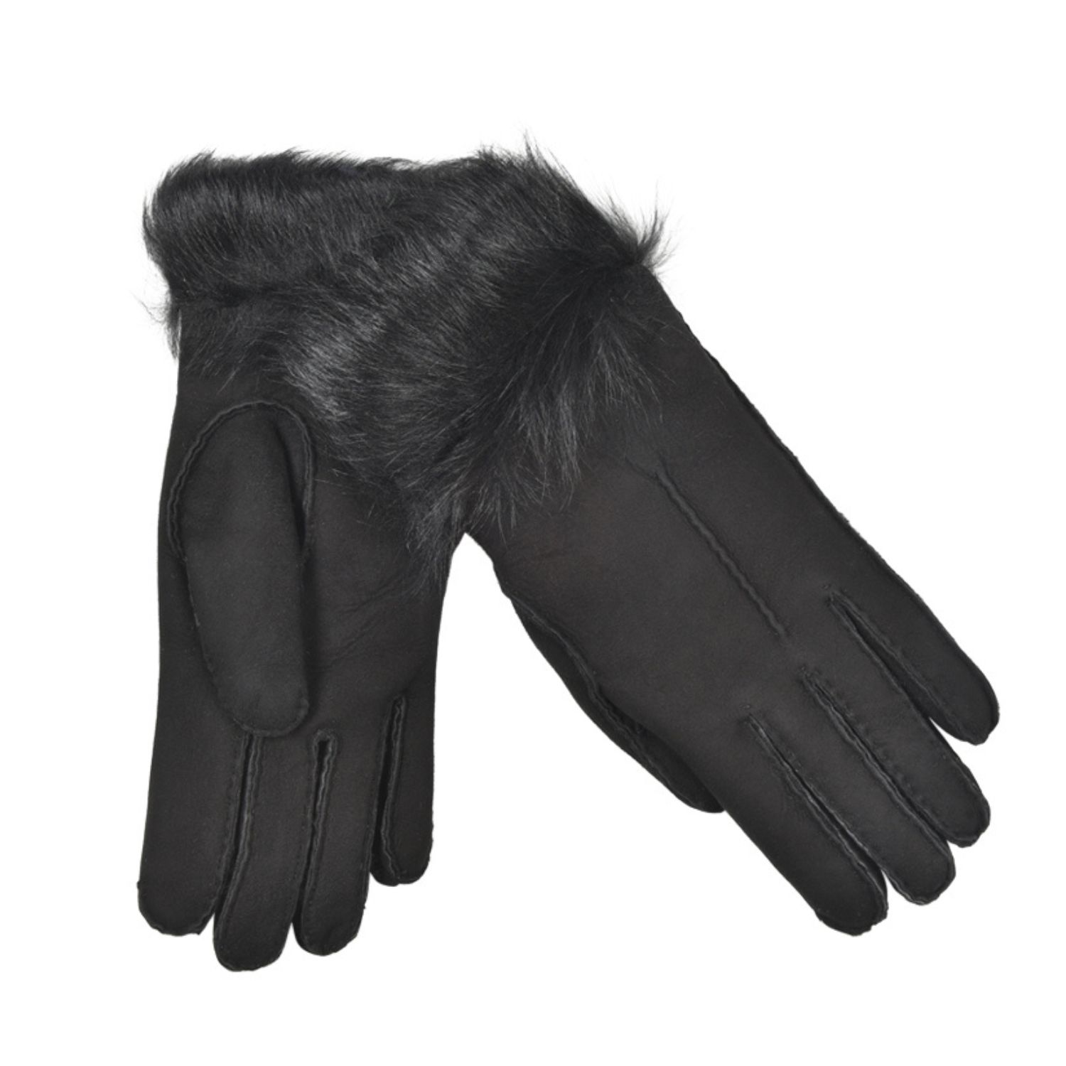 Sheepskin Gloves Toscana Trim Black