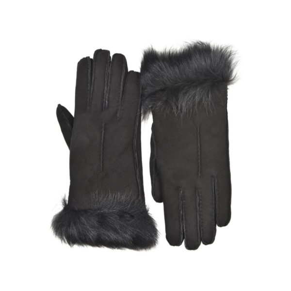 Sheepskin Gloves Toscana Trim Black