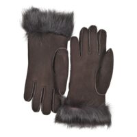 Sheepskin Gloves Toscana Trim Brown