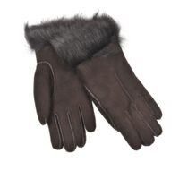 Sheepskin Gloves Toscana Trim Brown
