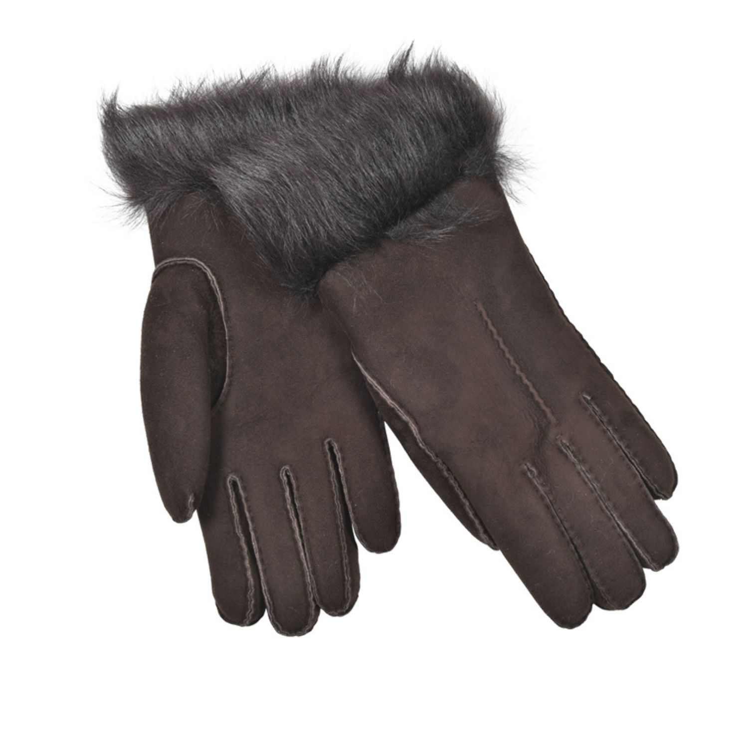 Sheepskin Gloves Toscana Trim Brown