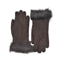 Sheepskin Gloves Toscana Trim Brown