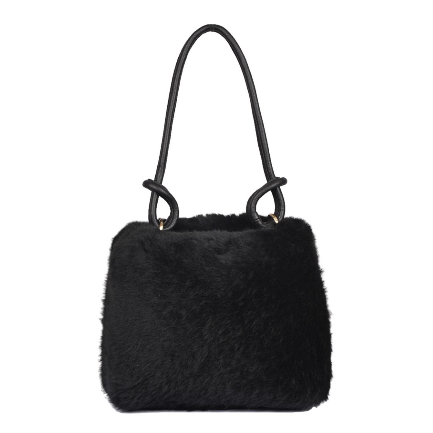 Sheepskin Shoulder Bag Black Hooper