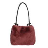Sheepskin Shoulder Bag Burgadury Hooper (2) Sheepskin Shoulder Bag Burgundy Hooper