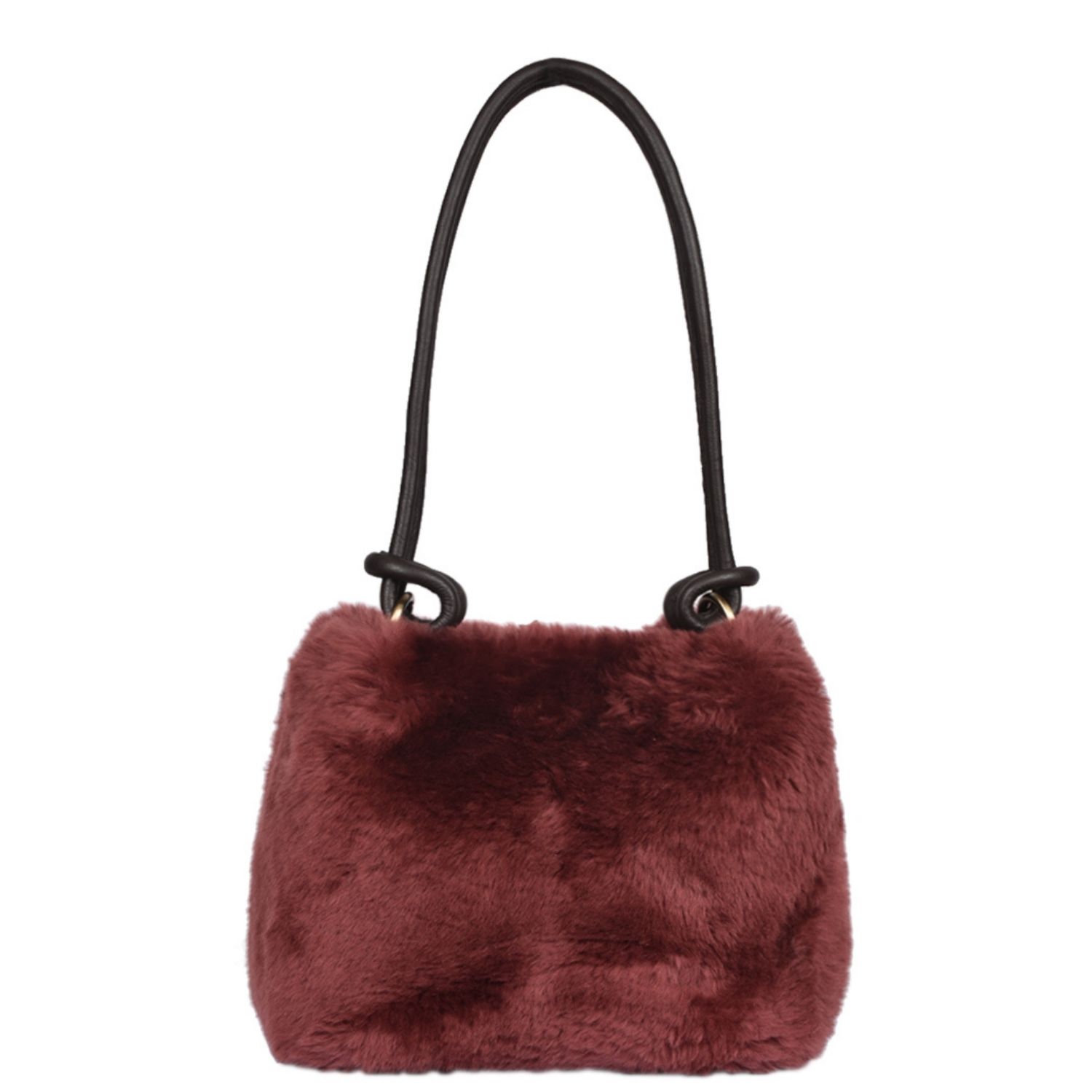 Sheepskin Shoulder Bag Burgadury Hooper (3) Sheepskin Shoulder Bag Burgundy Hooper