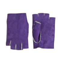 Womens Fingerless Purple White Wool