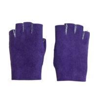 Womens Fingerless Purple White Wool