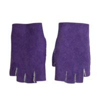 Womens Fingerless Purple White Wool