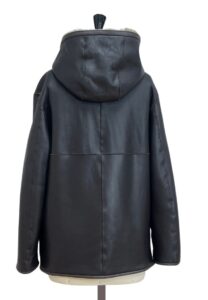 Womens-Sheepskin-Zipper-Hooded-Jacket-in-Brown-Napalan-with-soft-Oatmeal-Wool-