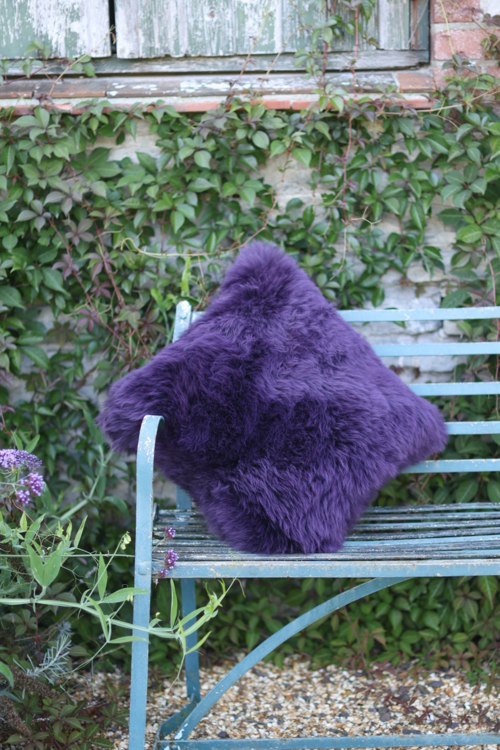 Sheepskin British Luxe Aubergine Purple 50x50 Cushion (1)