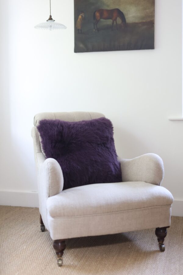 Sheepskin British Luxe Aubergine Purple 50x50 Cushion