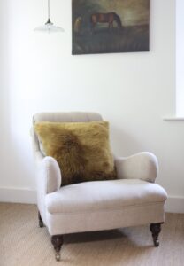 Sheepskin Cushion British Luxe Orche Gold 50x50