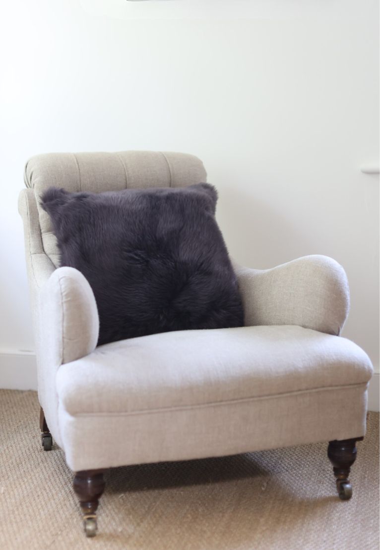 Sheepskin Cushion 50x50 Gunmetal Grey British Luxe