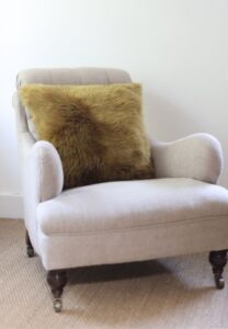 Sheepskin Cushion British Luxe Orche Gold 50x50