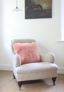 Sheepskin Cushion British Luxe Salmon Pink 50x50