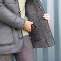Sheepskin coat Cromita Grey Adam