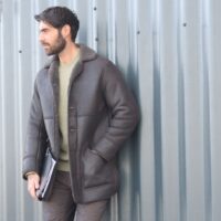 Sheepskin coat Cromita Grey Adam