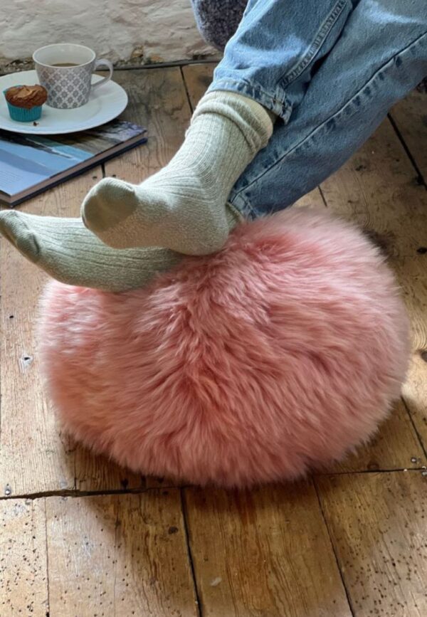 heepskin Cushion Salmon Pink British Luxe - Ball