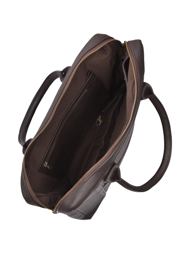 Leather Laptop bag Earth Brown Hewitt