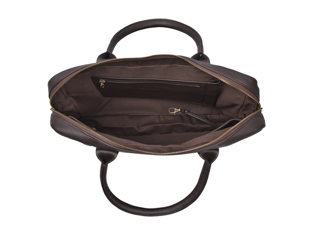 Leather Laptop bag Earth Brown Hewitt
