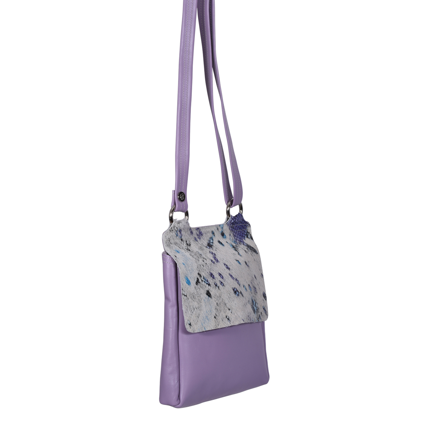 Cowhide Crossbody Summer Reptile Lavender - Flora (2)