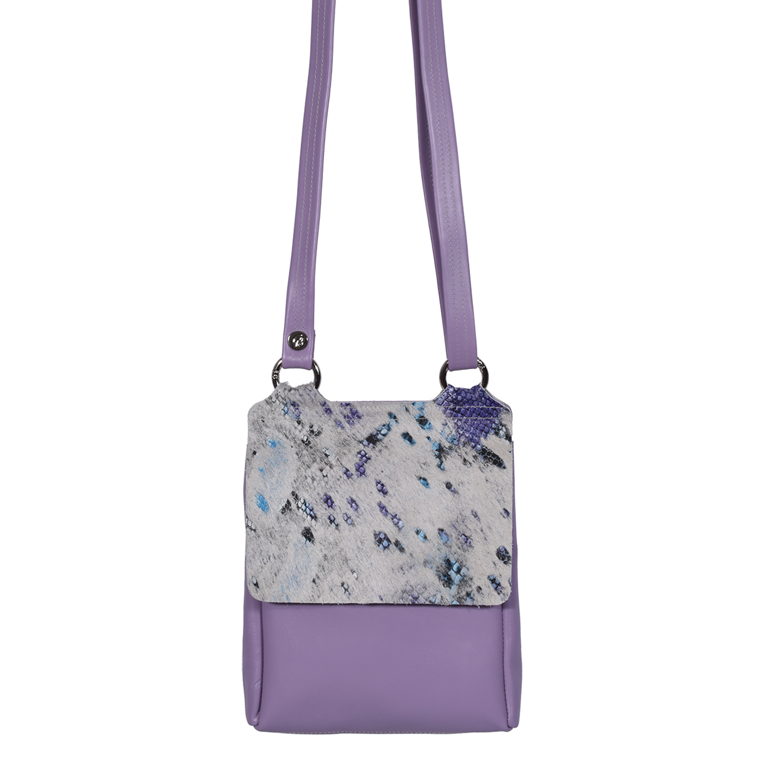 Cowhide Crossbody Summer Reptile Lavender - Flora (2)