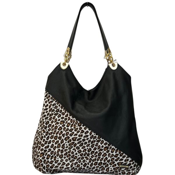 Cowhide Shoulder Bag Hugo Zipper Leo Black by Owen BArry (3)