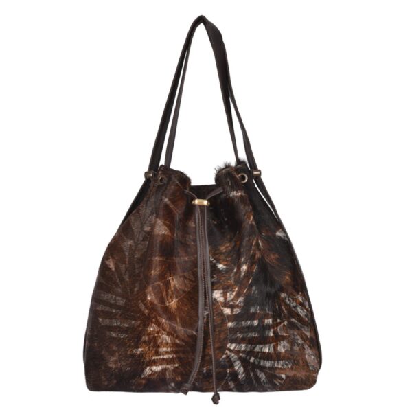 Cowhide and Leather Mathilde BackPack Shoulder Bag Tropical Brown